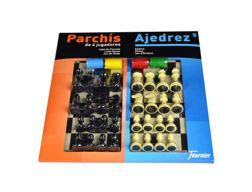 Parchis fournier com xadrez tabuleiro grande 4 jogadores 41x40x4,8 mm , Fournier , 43762 , 8420707294694